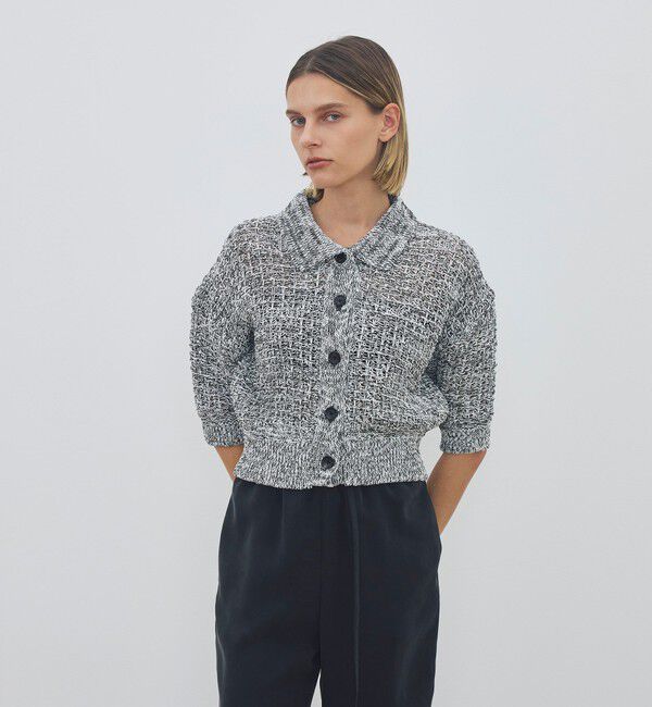 DES PRES「【WEB先行予約】ギマコットン ハーフスリーブポロカーディガン」|カーディガン|