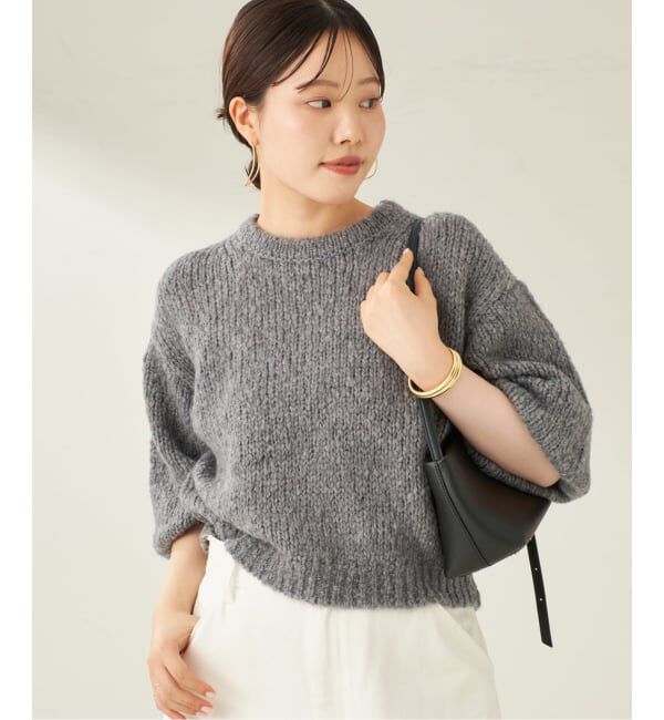 Plage「Fluffy half ニット」|ニット・セーター|グレー