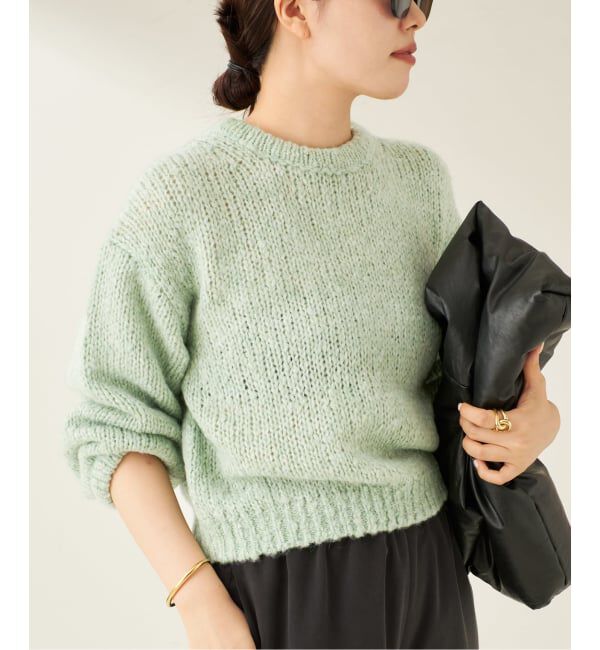 Plage「Fluffy half ニット」|ニット・セーター|グリーン