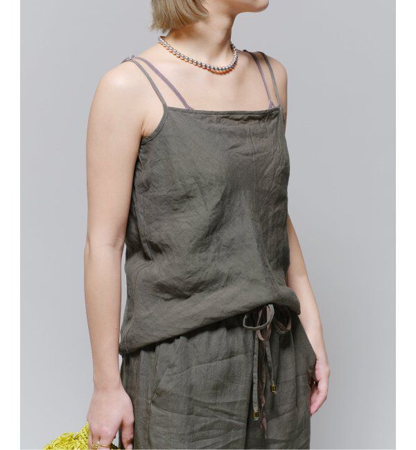 IENA LA BOUCLE「IENA LA BOUCLE リネンブロードバイヤスキャミソール」|キャミソール|
