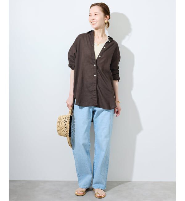 SLOBE IENA「リネンコットンレギュラーシャツ」|シャツ・ブラウス|