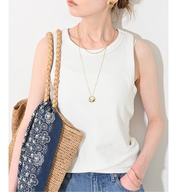 SLOBE IENA「コットンテレコアメスリ」|タンクトップ|ホワイト