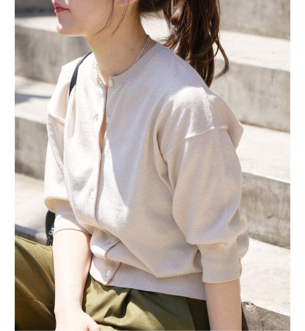 IENA「《追加》LEVITAクルーカーディガン」|カーディガン|