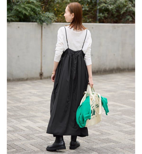 SLOBE IENA「《WEB限定/追加》タフタギャザーキャミワンピース」|ワンピース|