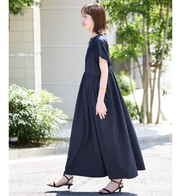 SLOBE IENA「《WEB限定/追加》タフタギャザーキャミワンピース」|ワンピース|