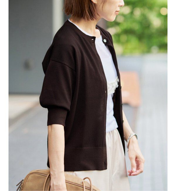 IENA「《追加2》LEVITAクルーカーディガン」|カーディガン|