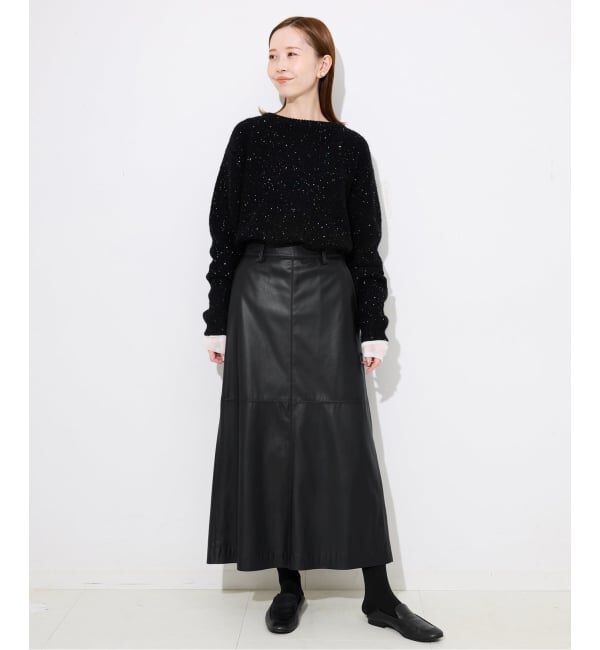 SLOBE IENA「フェイクレザーフレアスカート」|スカート|