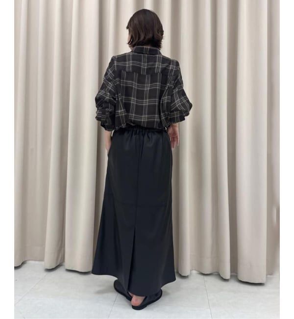 SLOBE IENA「フェイクレザーフレアスカート」|スカート|