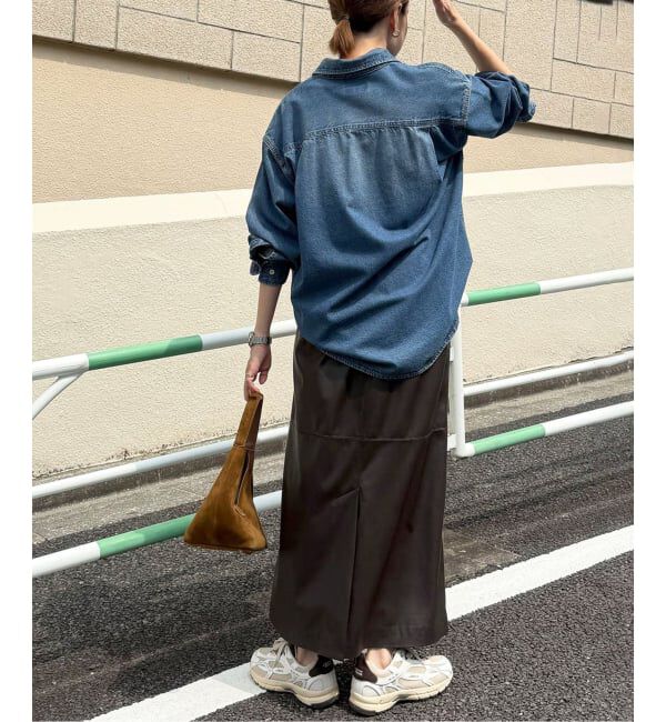 SLOBE IENA「フェイクレザーフレアスカート」|スカート|