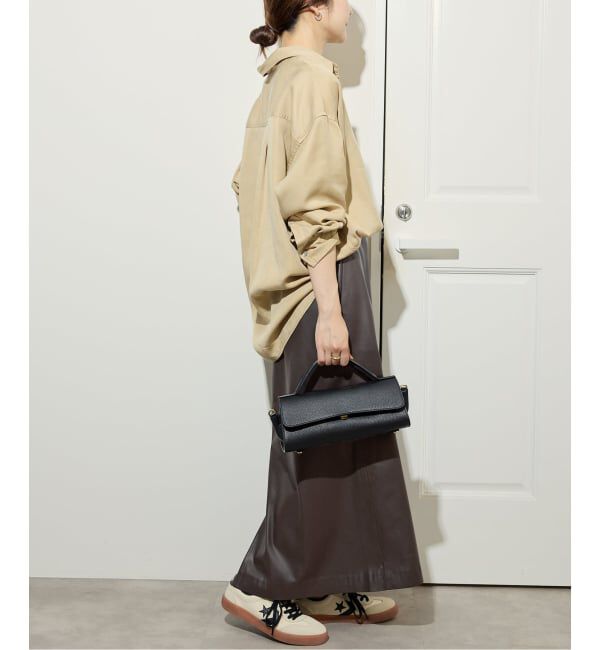 SLOBE IENA「フェイクレザーフレアスカート」|スカート|