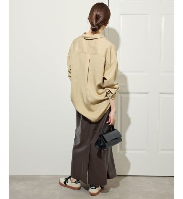 SLOBE IENA「フェイクレザーフレアスカート」|スカート|