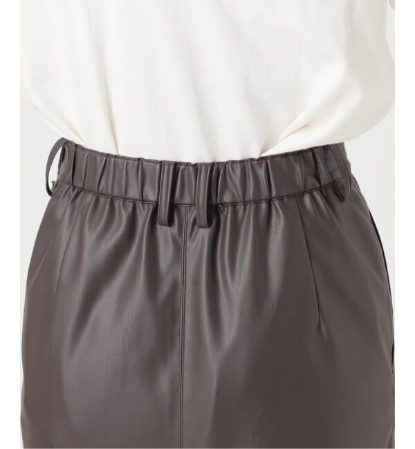 SLOBE IENA「フェイクレザーフレアスカート」|スカート|