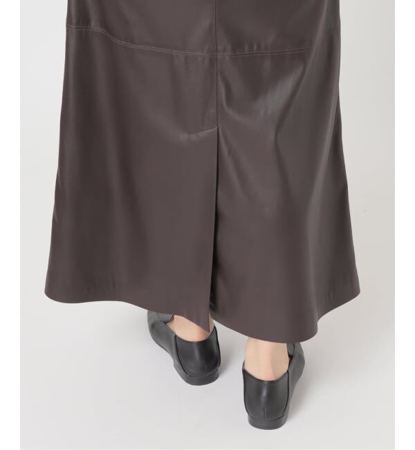 SLOBE IENA「フェイクレザーフレアスカート」|スカート|
