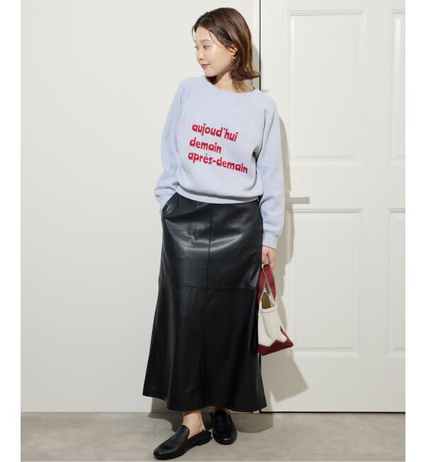 SLOBE IENA「フェイクレザーフレアスカート」|スカート|