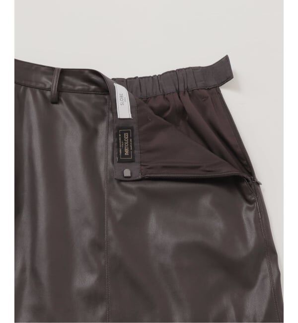 SLOBE IENA「フェイクレザーフレアスカート」|スカート|