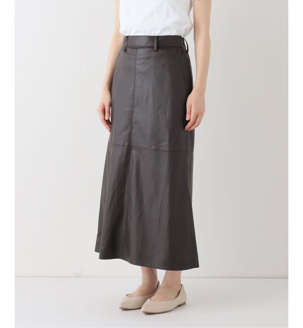 SLOBE IENA「フェイクレザーフレアスカート」|スカート|