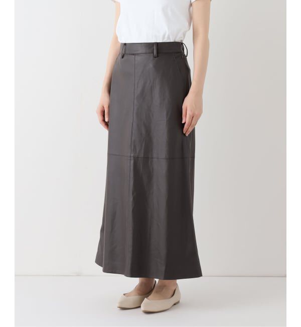 SLOBE IENA「フェイクレザーフレアスカート」|スカート|