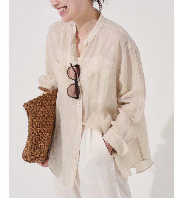 IENA「《追加》ラミーバンドカラーシャツ」|シャツ・ブラウス|