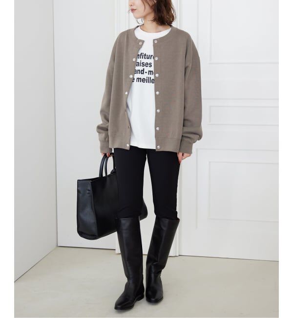 SLOBE IENA「《WEB限定/追加4》ダブルフェイスジャージースナップカーディガン」|カーディガン|