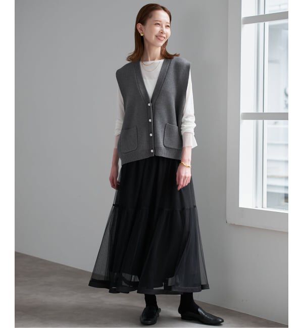 SLOBE IENA「《WEB限定/追加2》パールニットベスト」|ベスト・ジレ|