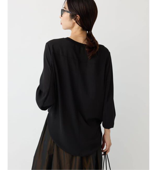 IENA「《追加》ジョーゼットリブネックブラウス」|シャツ・ブラウス|