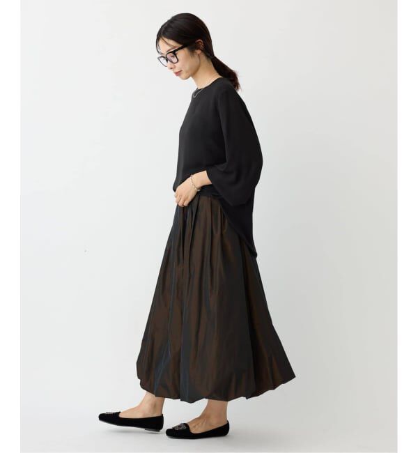 IENA「《追加》ジョーゼットリブネックブラウス」|シャツ・ブラウス|