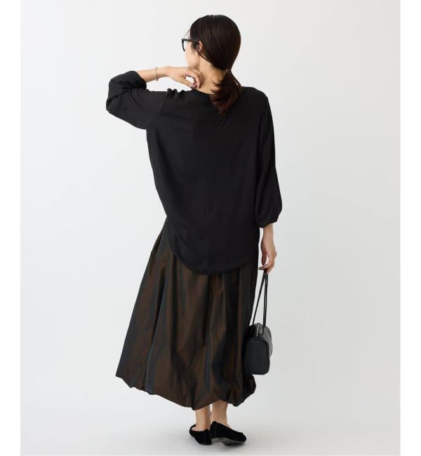 IENA「《追加》ジョーゼットリブネックブラウス」|シャツ・ブラウス|