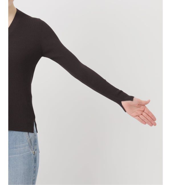 IENA「《新色/追加》ECO SPLASH リブVネックカーディガン」|カーディガン|