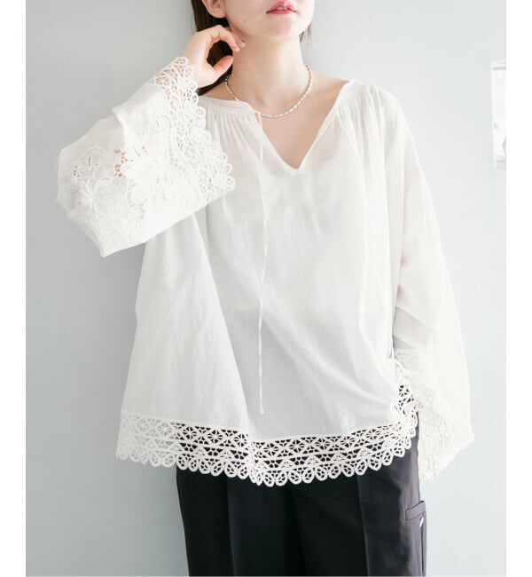 IENA「《予約》カットワークレースブラウス」|シャツ・ブラウス|