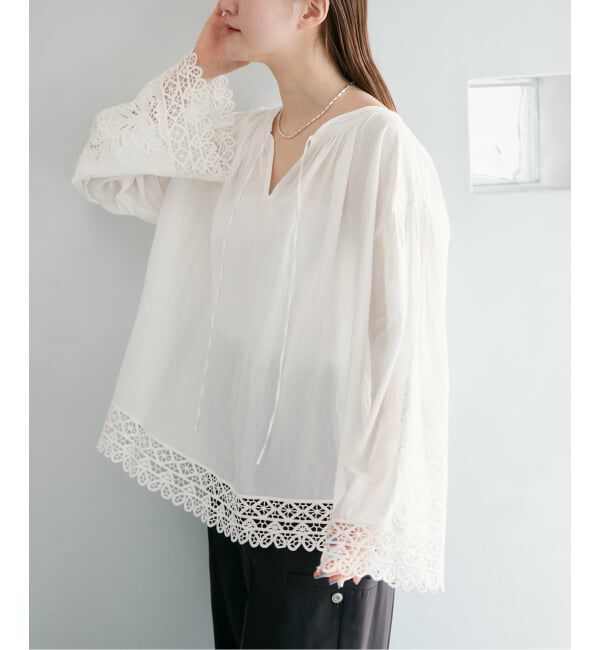 IENA「《予約》カットワークレースブラウス」|シャツ・ブラウス|