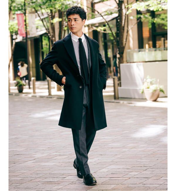 EDIFICE「SUPER 140&rsquo;s ウール / カシミヤ チェスターコート」|チェスターコート|