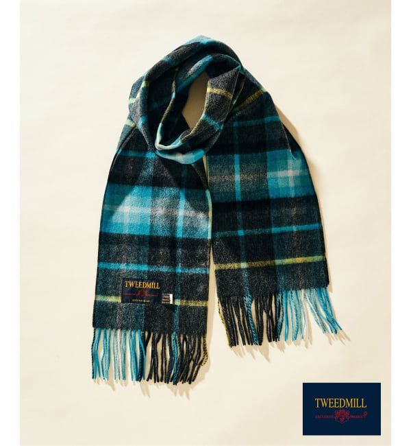 417 EDIFICE「TWEEDMILL / ツイードミル LAMBSWOOL STOLE」|マフラー|サックスブルー