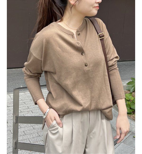 JOURNAL STANDARD「《WEB限定追加2》ウォッシャブル2WAYヘンリープルオーバー」|ニット・セーター|ベージュ A