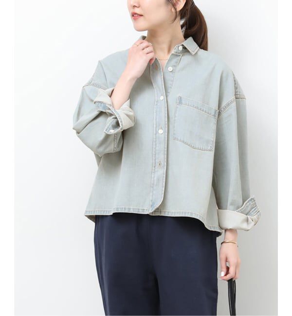 JOURNAL STANDARD relume「クロップドデニムシャツ」|シャツ・ブラウス|サックスブルー