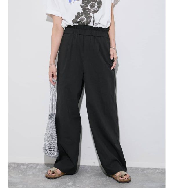 JOURNAL STANDARD「《追加》ウォッシャブルコットンリネンIVISストレートパンツ」|その他|ブラック