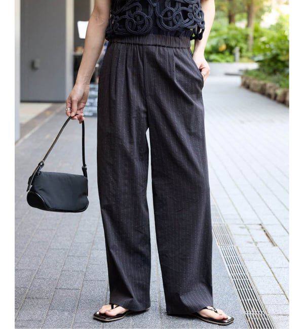 JOURNAL STANDARD「《追加》ウォッシャブルコットンリネンIVISストレートパンツ」|その他|ネイビー A