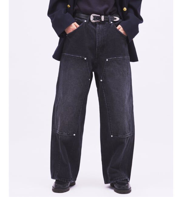 JOURNAL STANDARD「ダブル ニー バギー ジーンズ」|デニム|ブラック