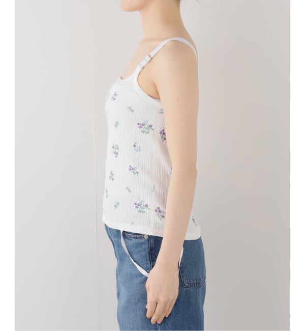 journal standard L'essage「【JANE SMITH/ジェーンスミス】COTTON EYELET RIB FLOWER UP D：キャミソール」|キャミソール|