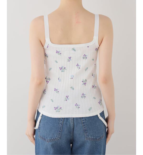 journal standard L'essage「【JANE SMITH/ジェーンスミス】COTTON EYELET RIB FLOWER UP D：キャミソール」|キャミソール|