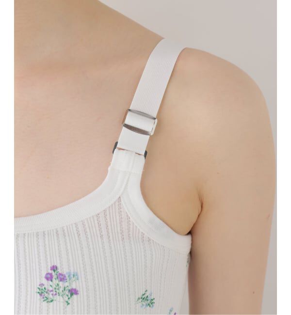 journal standard L'essage「【JANE SMITH/ジェーンスミス】COTTON EYELET RIB FLOWER UP D：キャミソール」|キャミソール|
