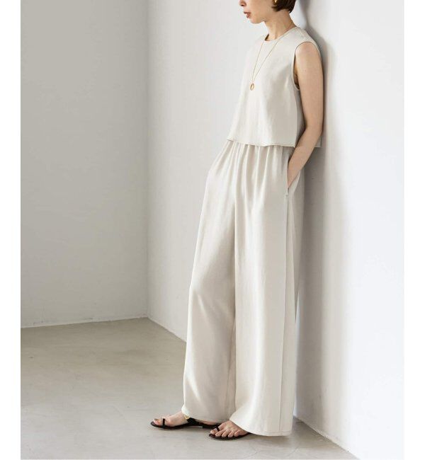 NOBLE「《追加》ダブルクレープスリーブレスオールインワン2」|オールインワン|