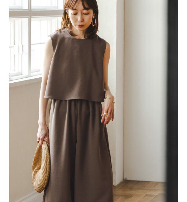 NOBLE「《追加》ダブルクレープスリーブレスオールインワン2」|オールインワン|