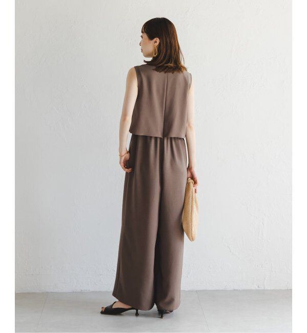 NOBLE「《追加》ダブルクレープスリーブレスオールインワン2」|オールインワン|