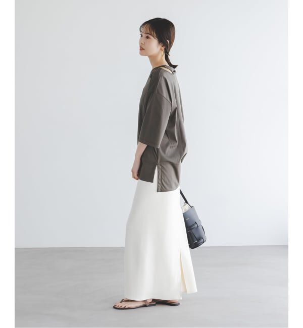 NOBLE「Room no.8/ルームエイト スムースコットンネックオープントップス」|Tシャツ・カットソー|