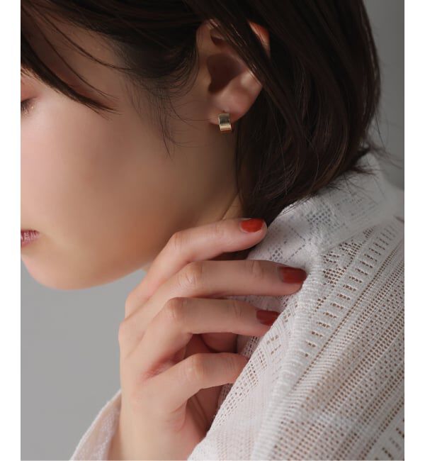 Lilas by Spick&Span「12mmボートフープピアス K10（両耳）」|ピアス|