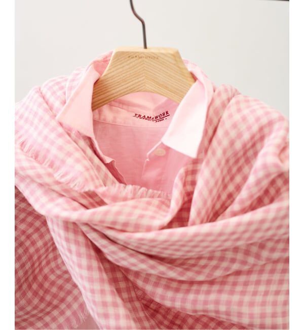 FRAMeWORK「THROW/スロー ライトリネンギンガムチェックストール」|ストール|