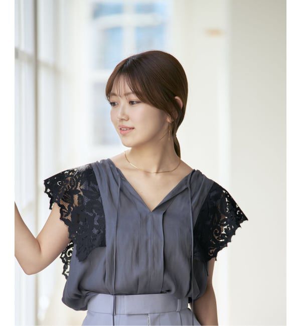NOBLE「《予約》レーススリーブブラウス」|シャツ・ブラウス|