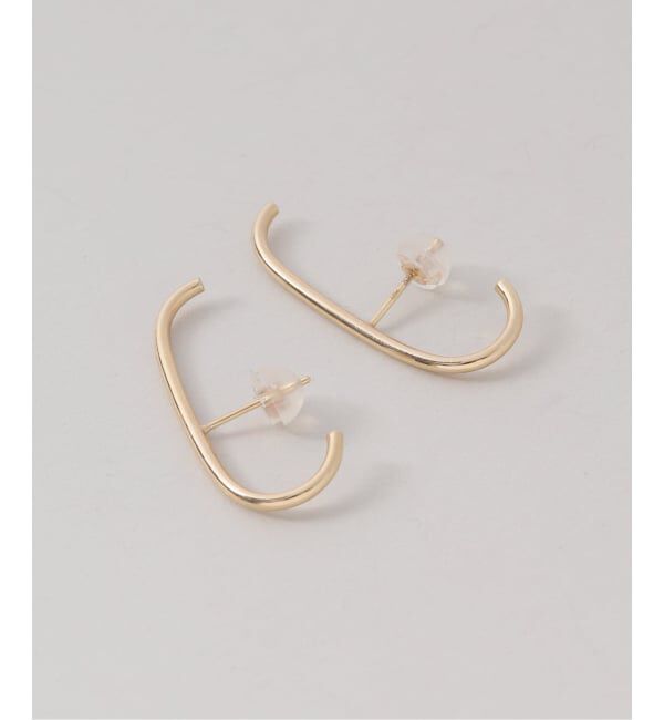 Lilas by Spick&Span「《予約》J型パイプピアスL K10（両耳）」|ピアス|