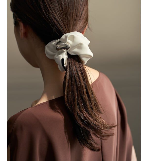 NOBLE「《予約》in mood/インムード STONE scrunchie」|その他|ホワイト