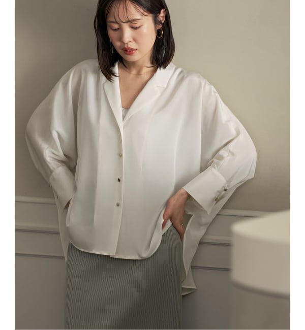 NOBLE「《予約》ゴールドボタンニュアンスシャツ」|シャツ・ブラウス|